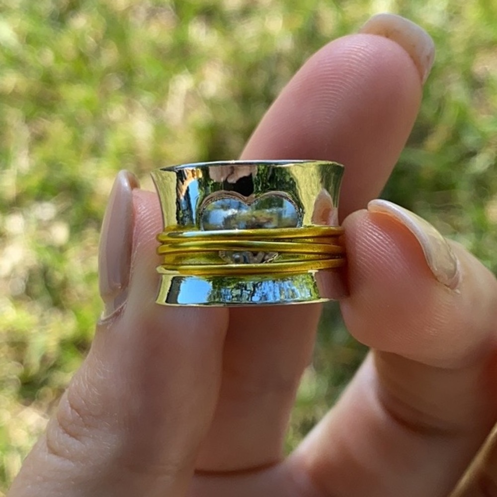 NEW 925 Sterling silver Two Tone Heart Ring - Picture 6 of 6
